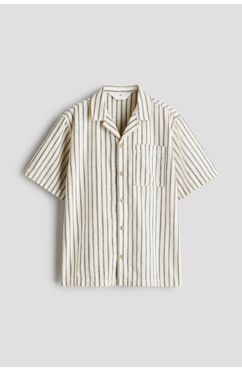 H&M Cotton Resort Shirt, Alternate, color, Cream/Striped