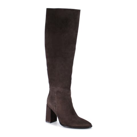 TEXT BACK Suede Stove Pipe Tall Boot
