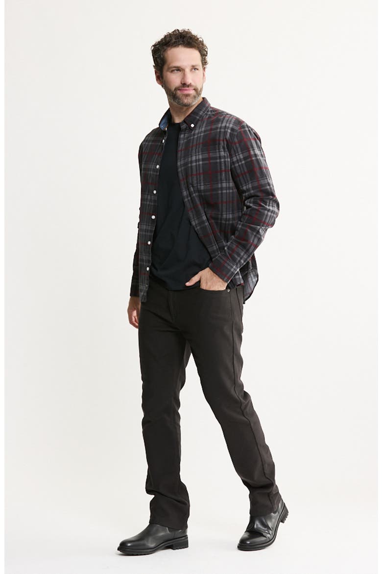 Plaid Corduroy Button-Down Shirt, Alternate, color, CHARCOAL RED PLAID