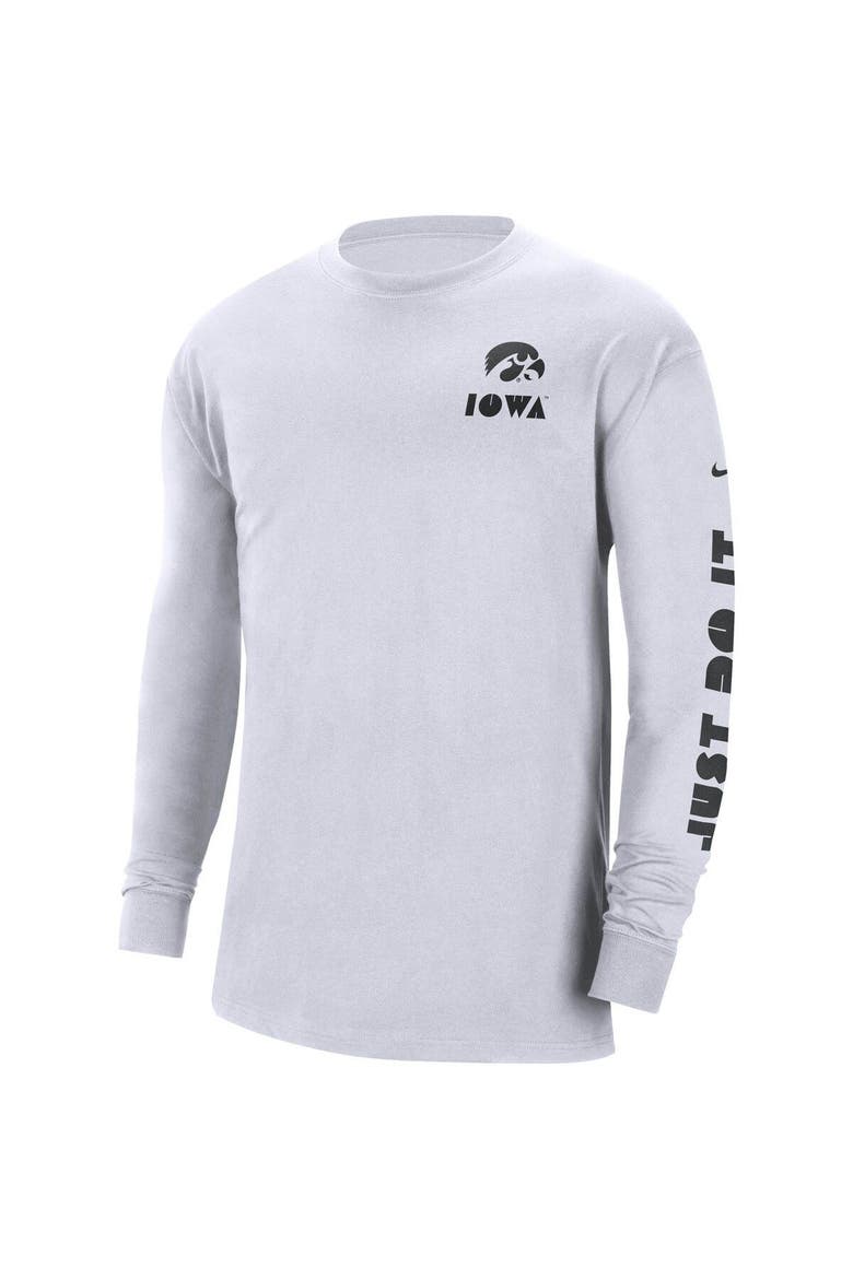 Men's Nike White Iowa Hawkeyes Heritage Max 90 Long Sleeve T-Shirt, Alternate, color, White