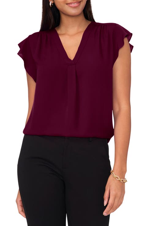 Print Flutter Sleeve Blouse