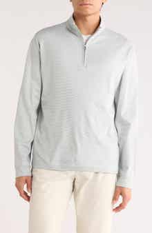 David Donahue Stripe Quarter Zip Pullover Sweater