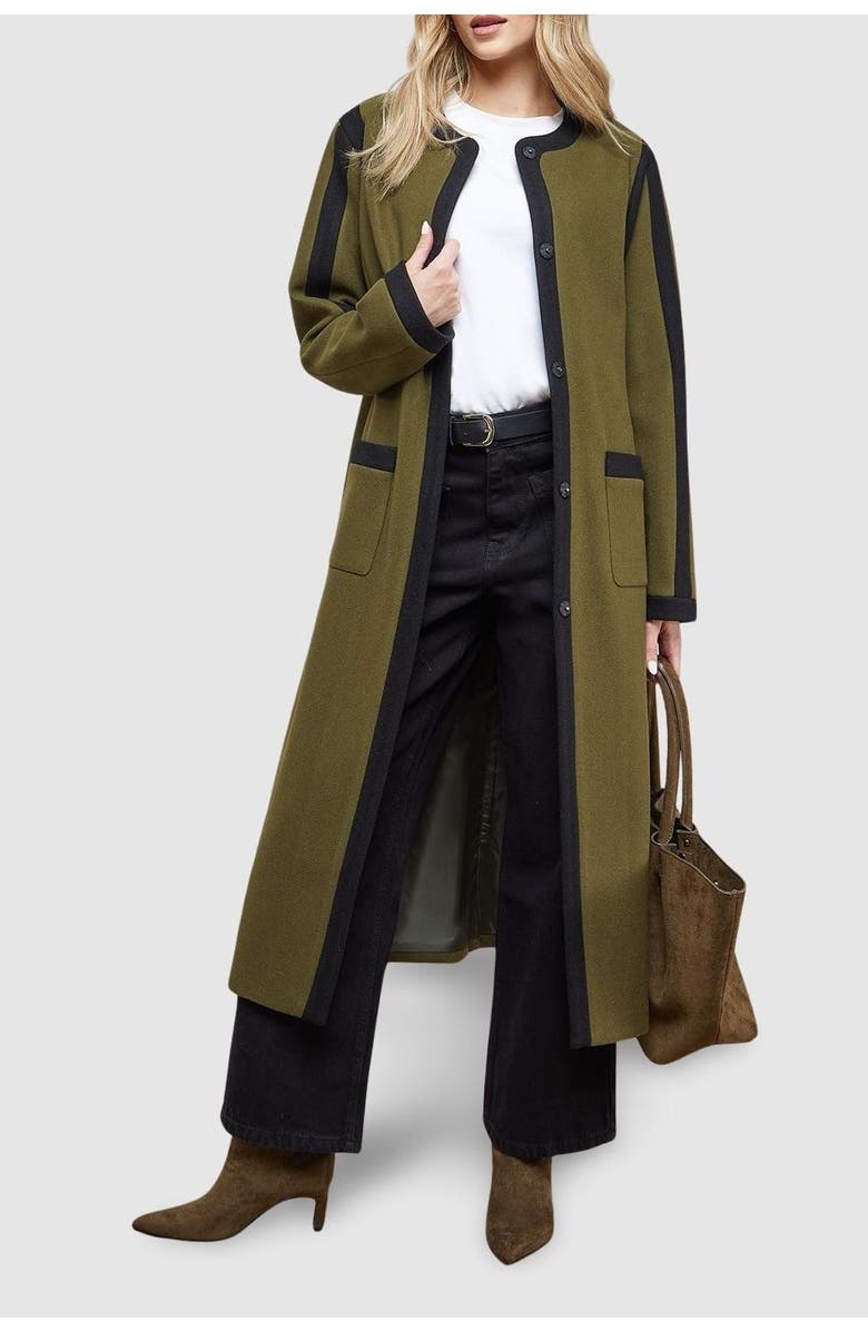 Oasis Tipped Coat, Alternate, color, Olive