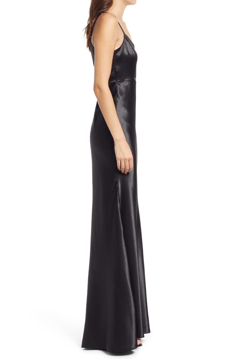 Lulus Make You Shine Satin Evening Dress, Alternate, color, 