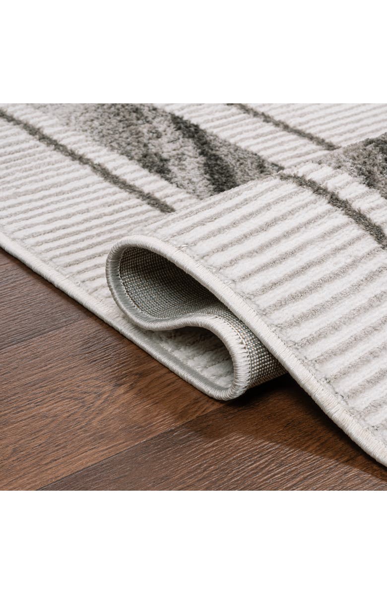 JONATHAN Y Athens Classic Border Marble Pattern High-Low Area Rug, Alternate, color, Silver/White