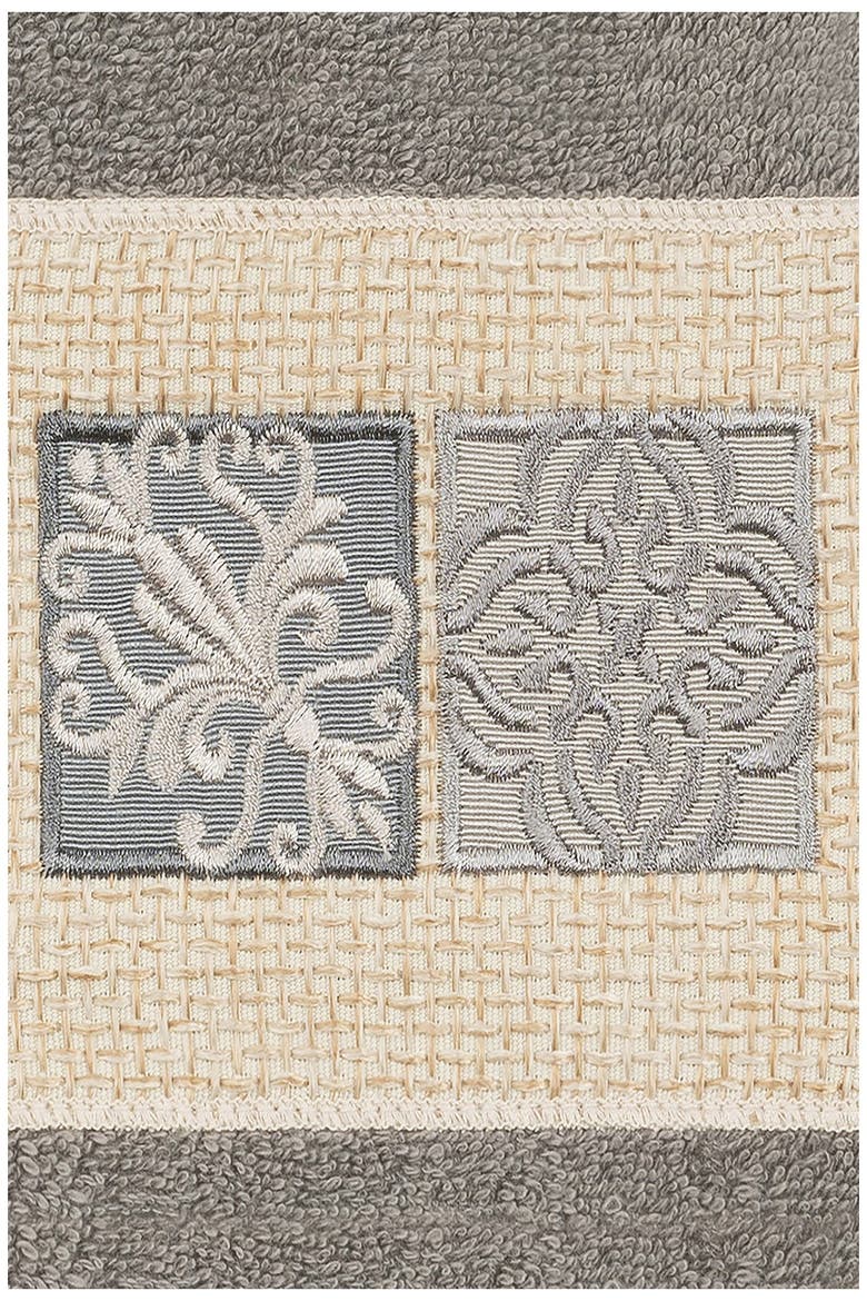 Vivian Embellished Hand Towel - Dark Gray, Alternate, color, DARK GRAY