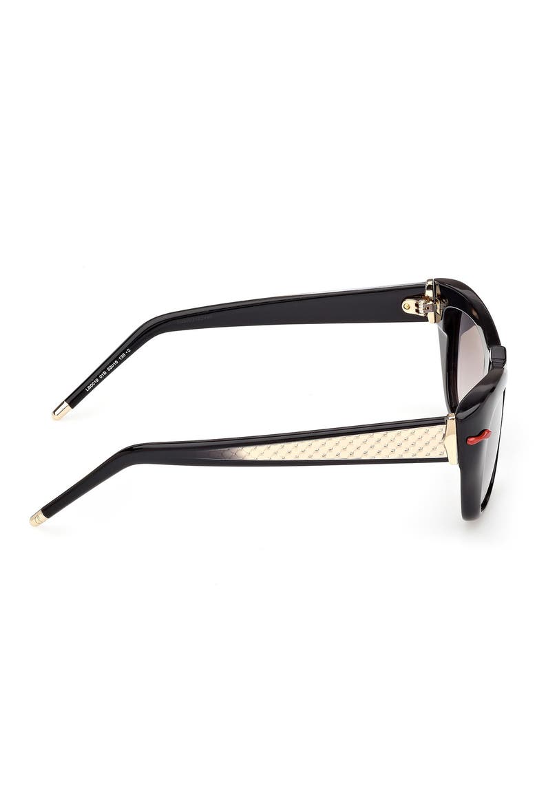 52mm Cat Eye Sunglasses, Alternate, color, BLACK GOLD METAL / ZEISS SMOKE