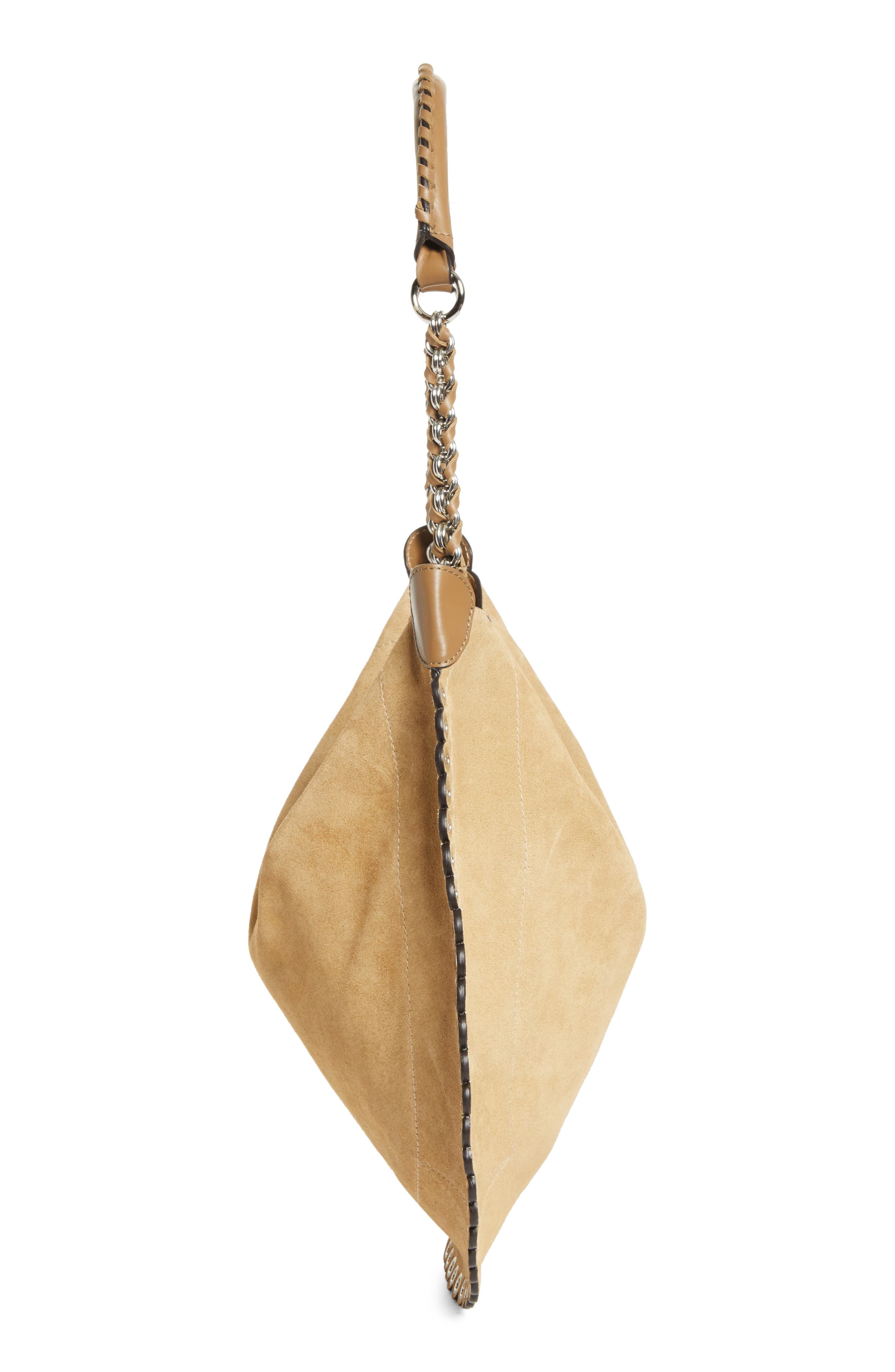 Isabel Marant Oskan Soft Suede Hobo Bag, Alternate, color, Sand