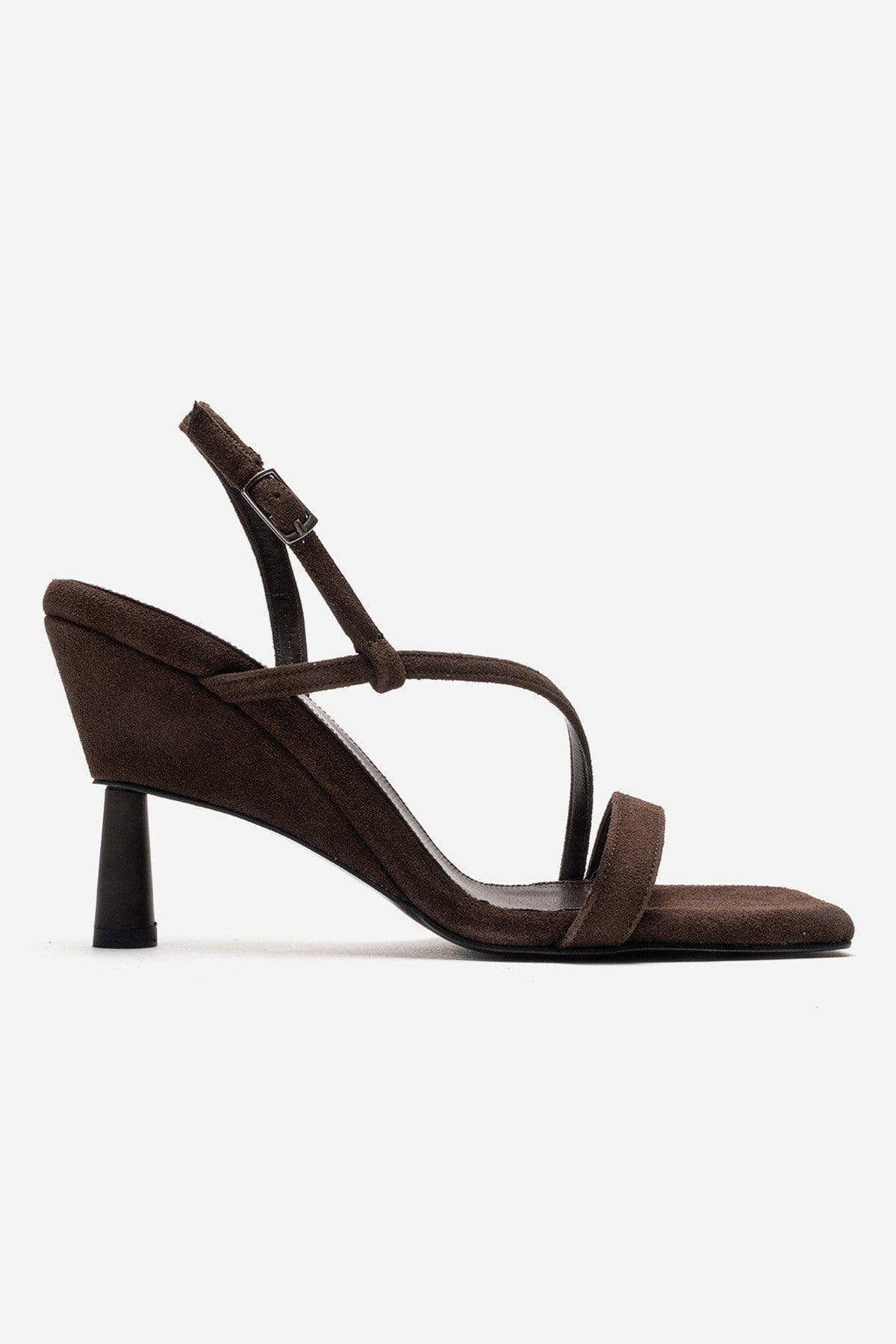 Prologue Shoes Jolene Stiletto Sandal, Alternate, color, Brown Suede