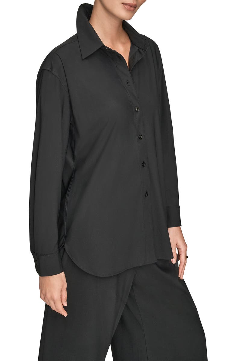 Donna Karan New York Front Button Shirt, Alternate, color, Black