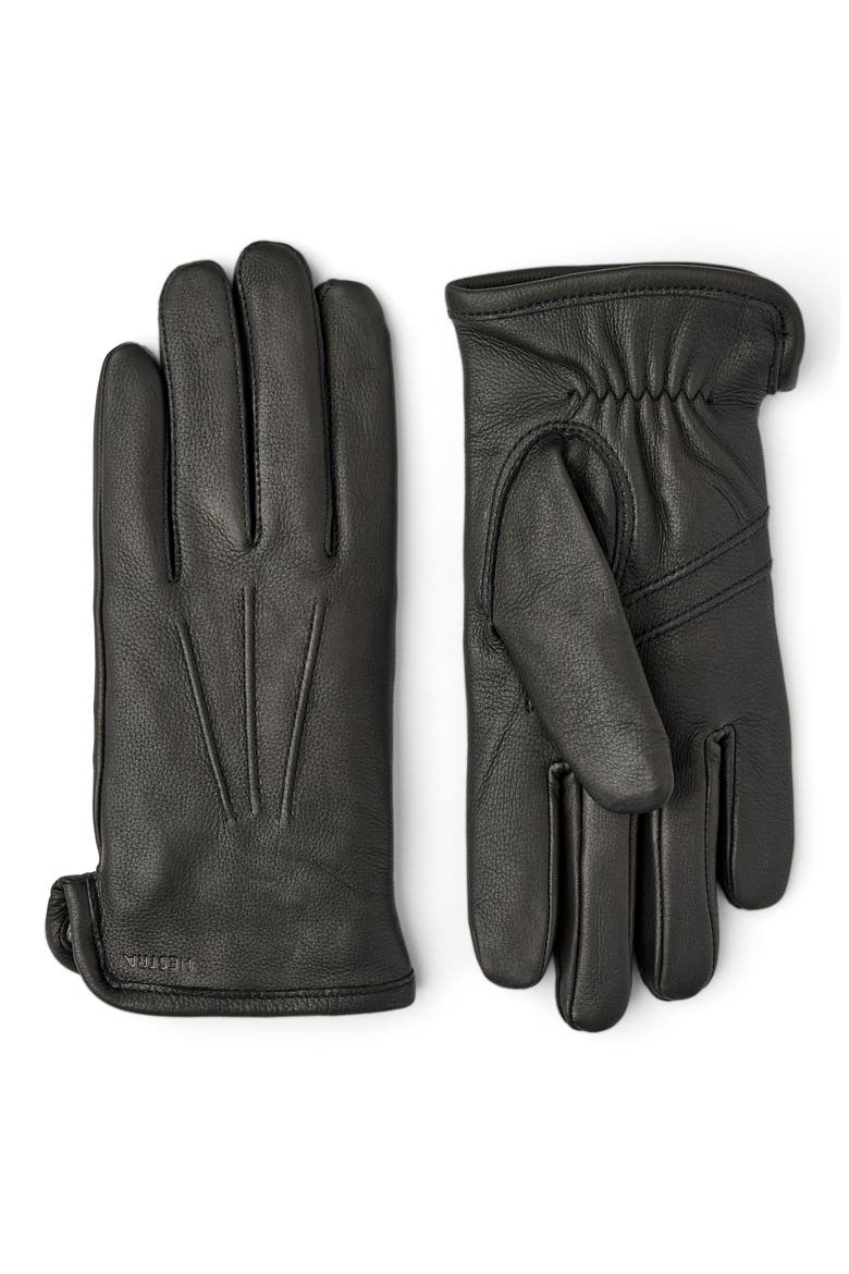 Andrew Leather Gloves, Main, color, BLACK