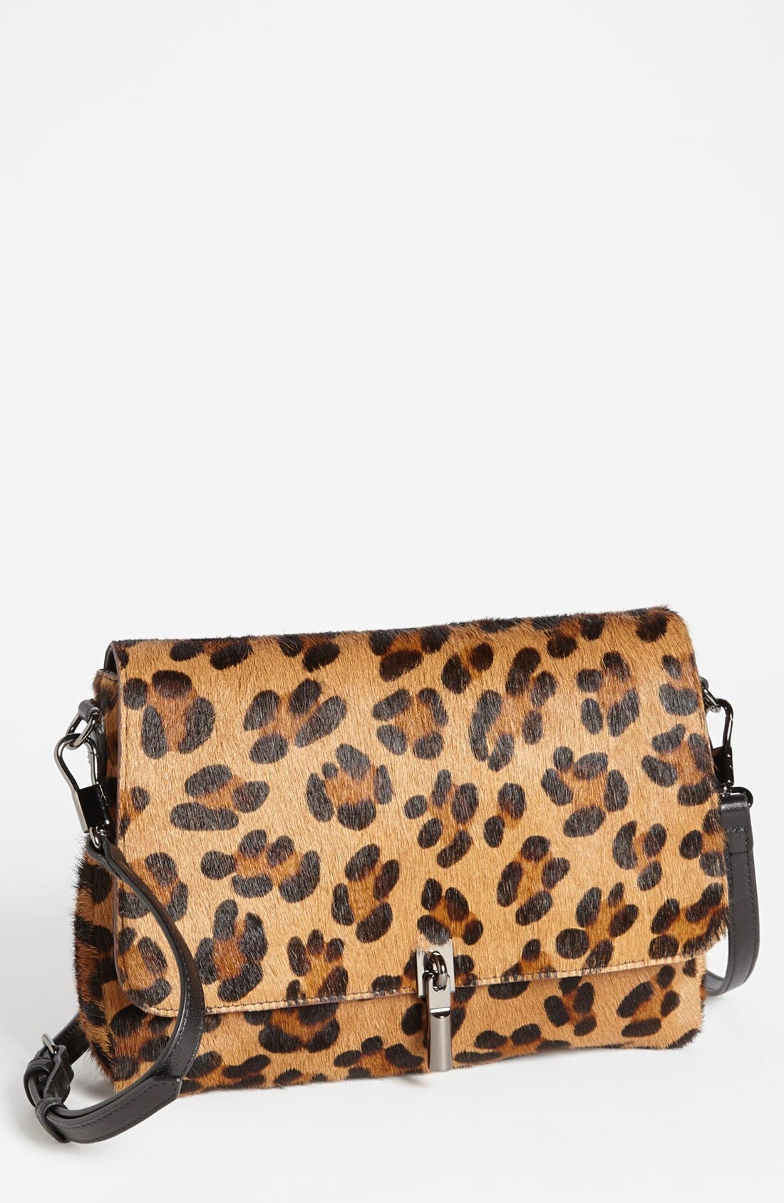'Mini' Leopard Print Calf Hair Crossbody Bag, Main, color, LEOPARD