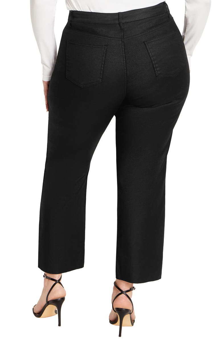 City Chic Harley Fit High Waist Coated Jean, Alternate, color, Black