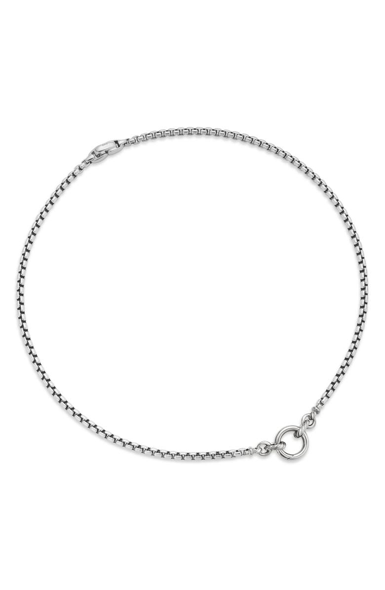 David Yurman Smooth Amulet Vehicle Box Chain Necklace in Sterling Silver, 3.6mm, Alternate, color, Silver