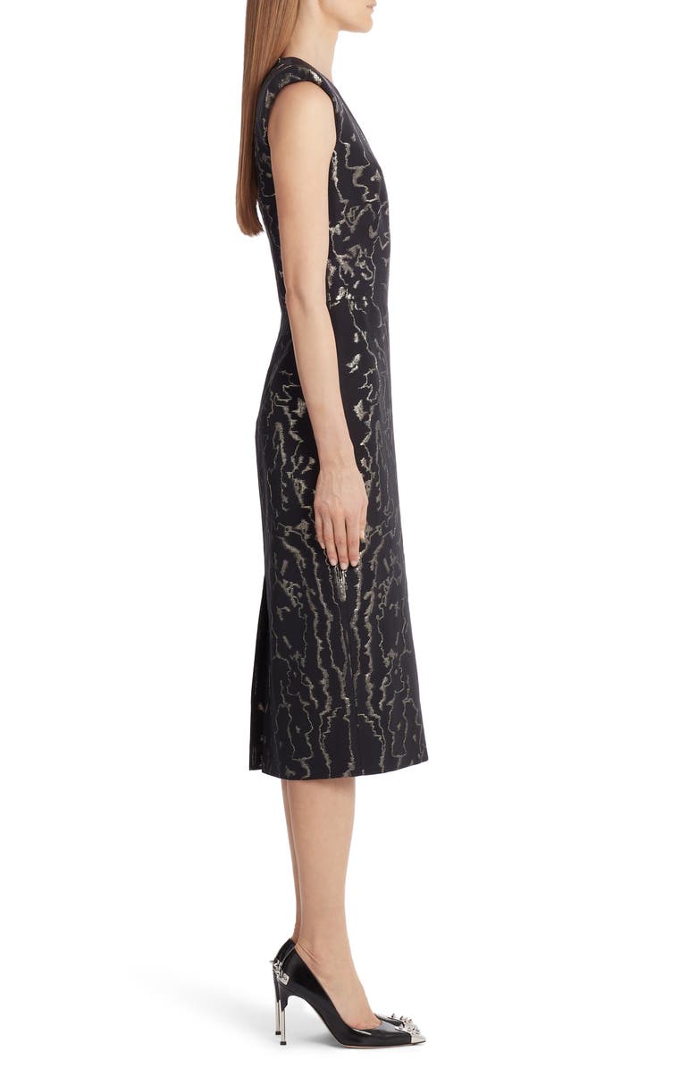 McQueen Alexander McQueen Sleeveless Jacquard Midi Sheath Dress, Alternate, color, 