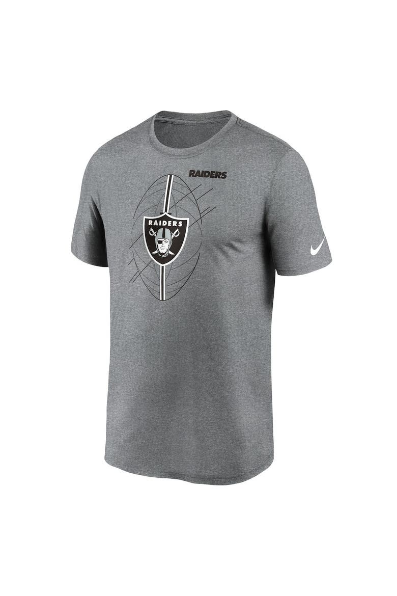 Men's Nike  Heather Charcoal Las Vegas Raiders Legend Icon Performance T-Shirt, Alternate, color, Heather Charcoal