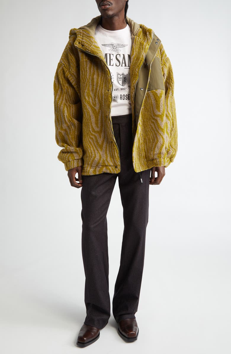 Martine Rose Oversize Wool Blend Fleece Hooded Jacket, Alternate, color, 