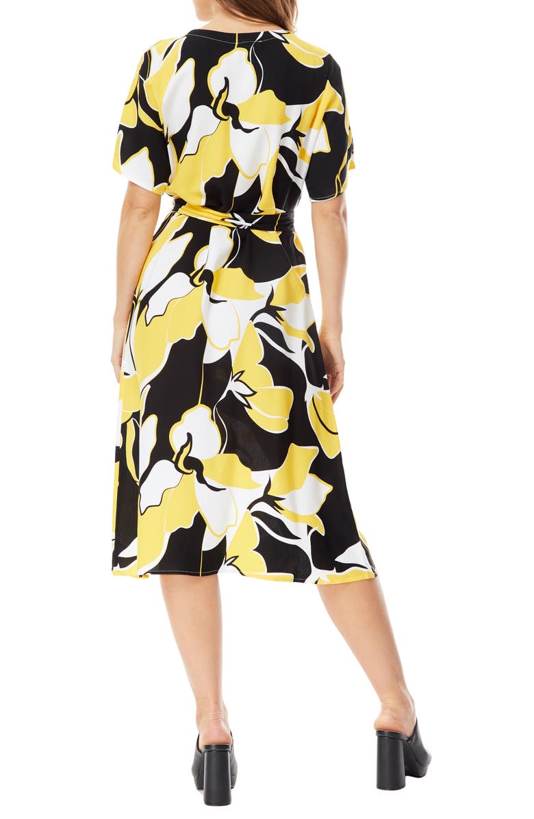 BY DESIGN Lucille Crepe Midi Dress, Alternate, color, Floral Swirl