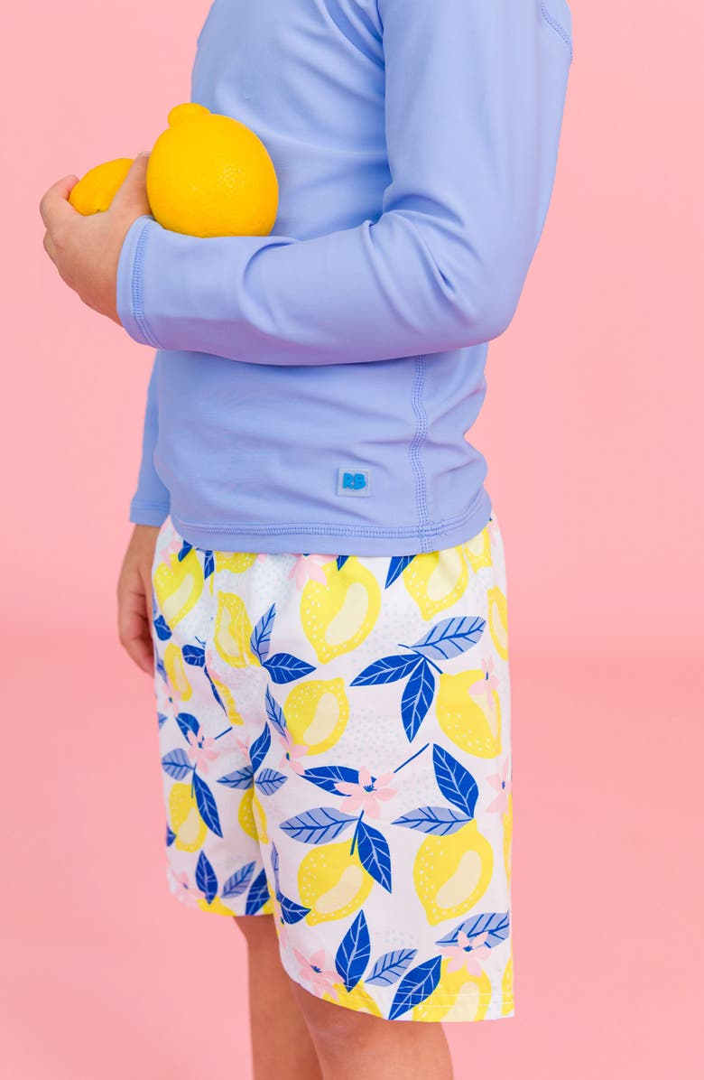 RuggedButts Periwinkle Long Sleeve Two-Piece Rashguard Swimsuit, Alternate, color, Blue