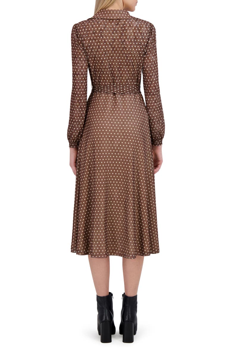 Laundry by Shelli Segal Angela Reversible Long Sleeve Wrap Front Dress, Alternate, color, Brown Multi