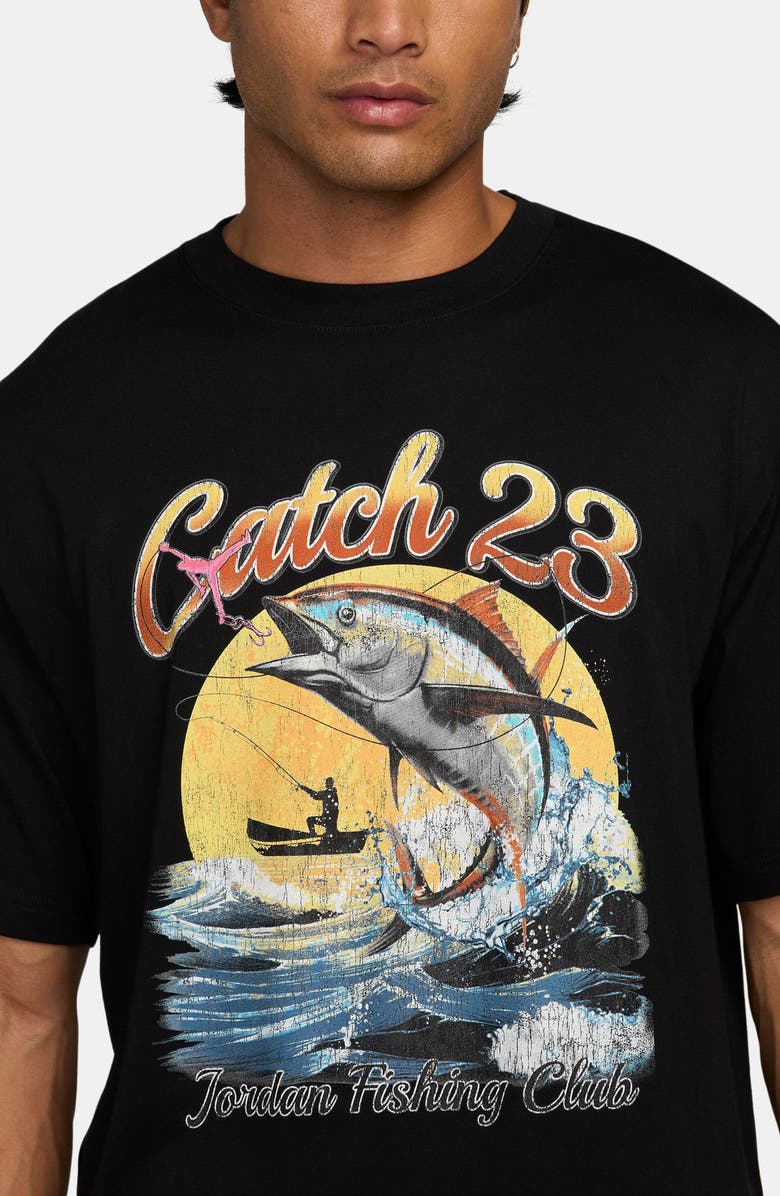 Jordan Fishing Club Cotton Graphic T-Shirt, Alternate, color, Black/ White
