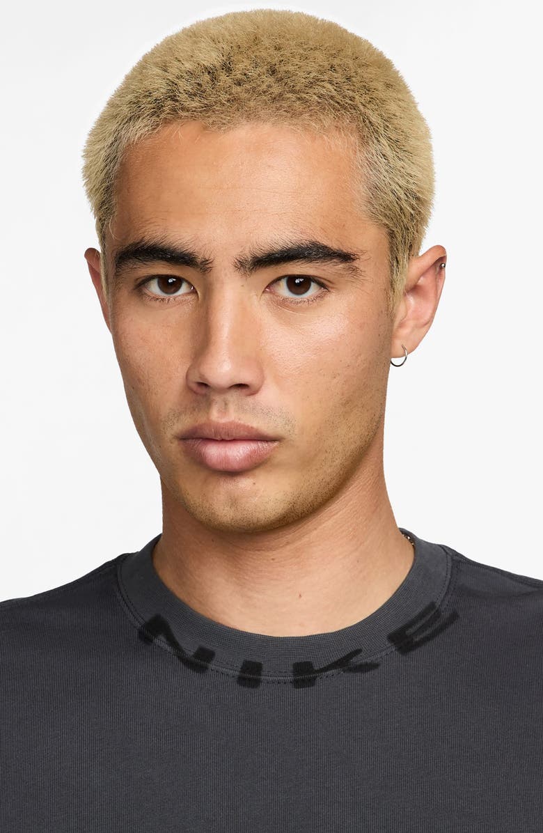 Nike Sportswear Collar Print T-Shirt, Alternate, color, Anthracite