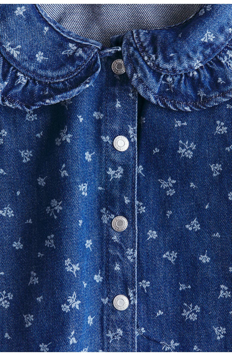 H&M Frill-collar Denim Blouse, Alternate, color, Denim Blue/Floral
