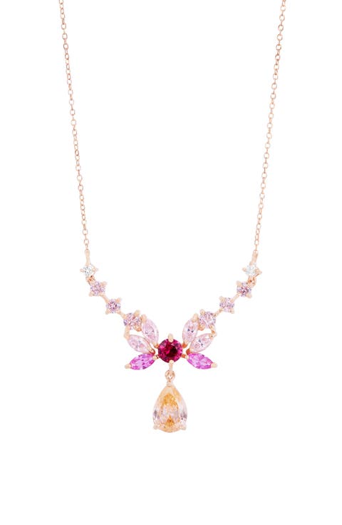 Lab Grown Sapphire Bow Pendant Necklace
