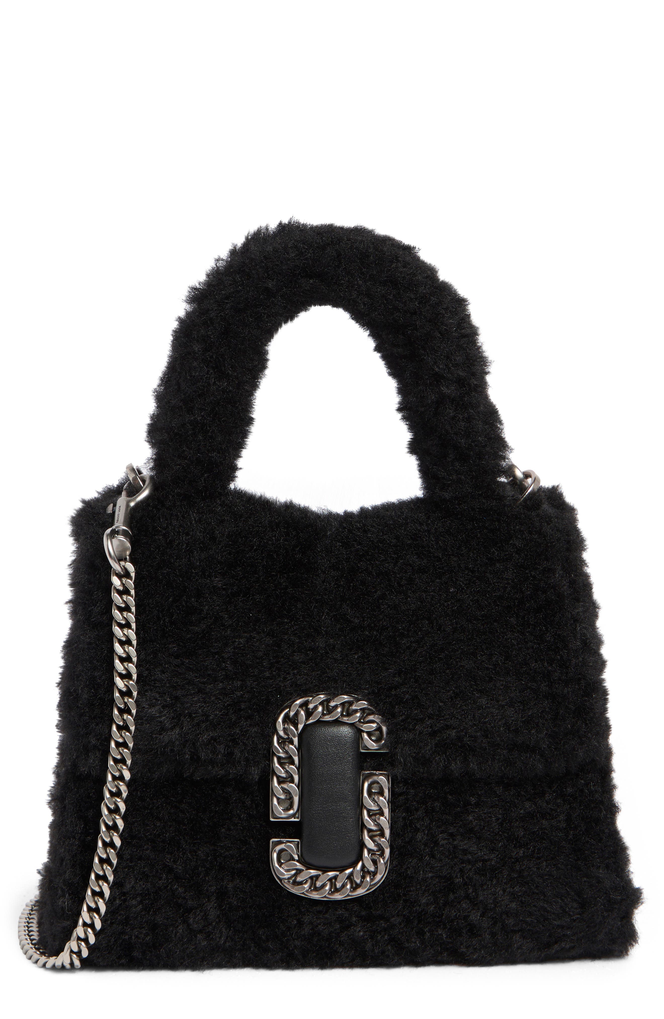 Marc Jacobs Faux Fur Min Top Handle Satchel, Main, color, 