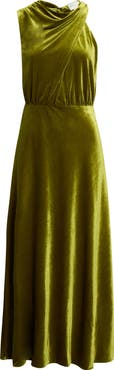 Adelyn Rae Eloise Twist Cowl Neck Velvet Maxi Dress