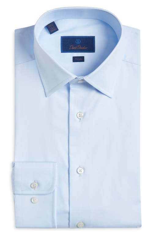 David Donahue Trim Fit Super Fine Twill Dress Shirt In Blue