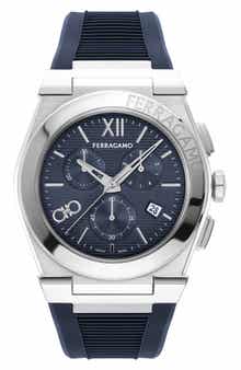 FERRAGAMO Vega Chronograph Silicone Strap Watch, 42mm