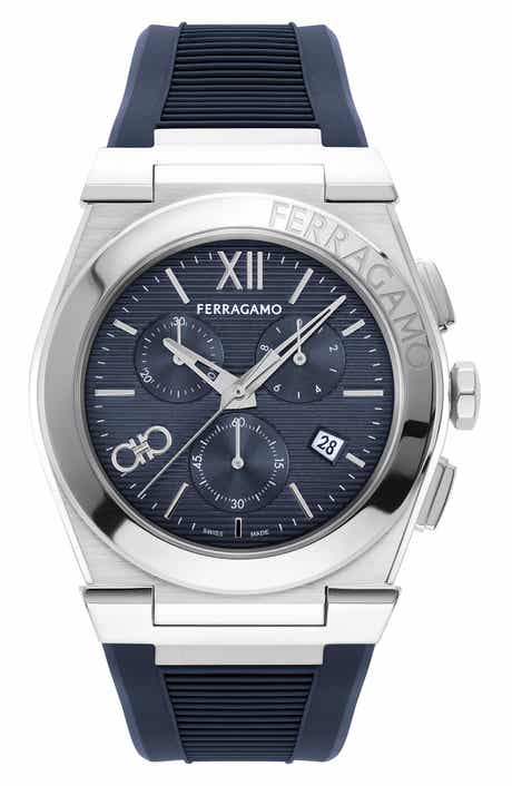 FERRAGAMO Vega Chronograph Silicone Strap Watch, 42mm