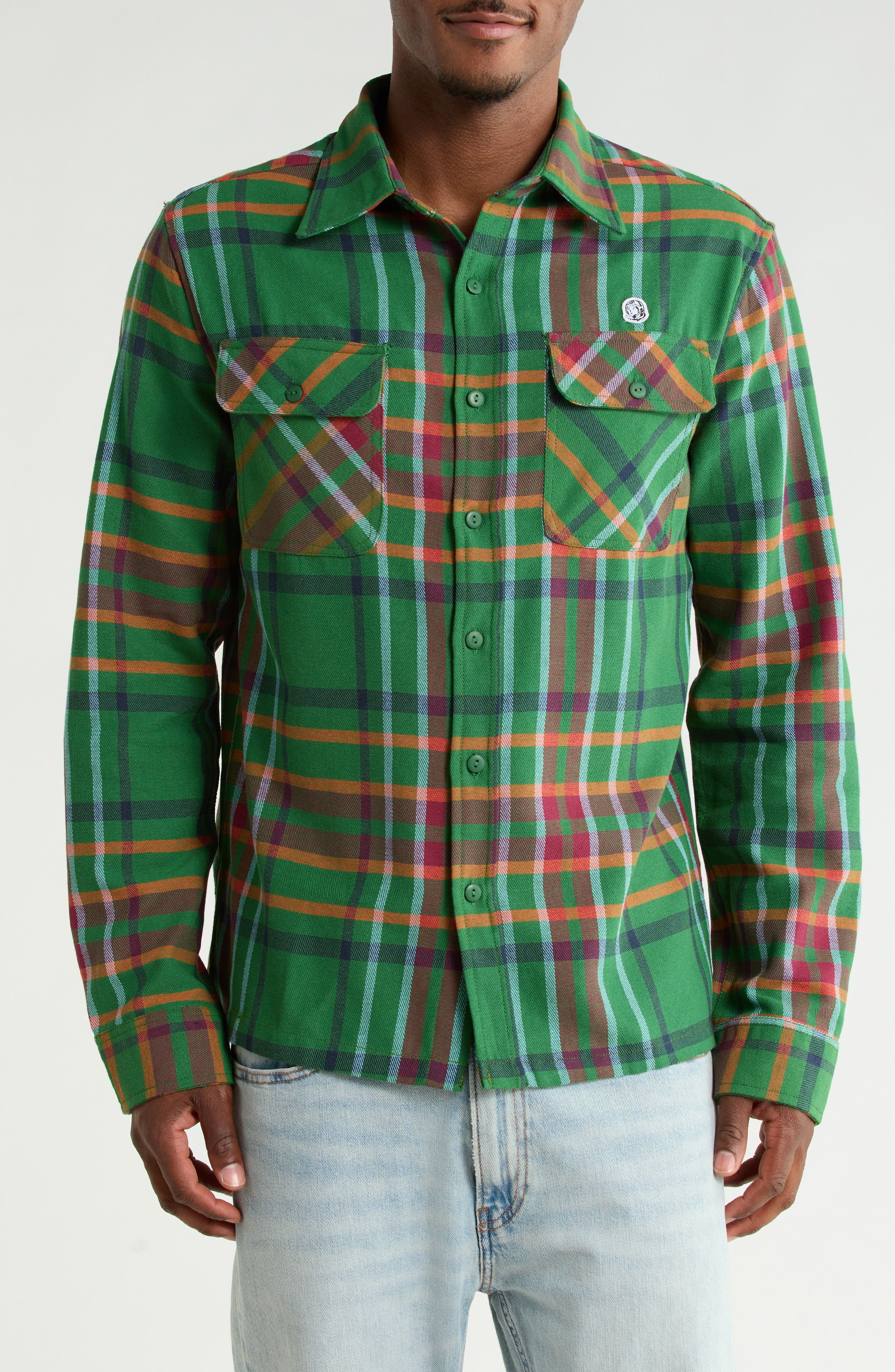 Billionaire Boys Club BB Moonshot Plaid Cotton Buttoin-Up Shirt