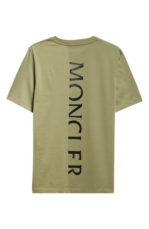 Moncler Logo Patch Graphic T-shirt In Smokey Olive
