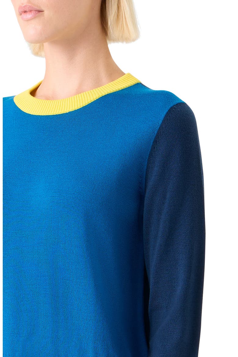 Colorblock Virgin Wool Sweater, Alternate, color, COBALT BLUE-MULTI