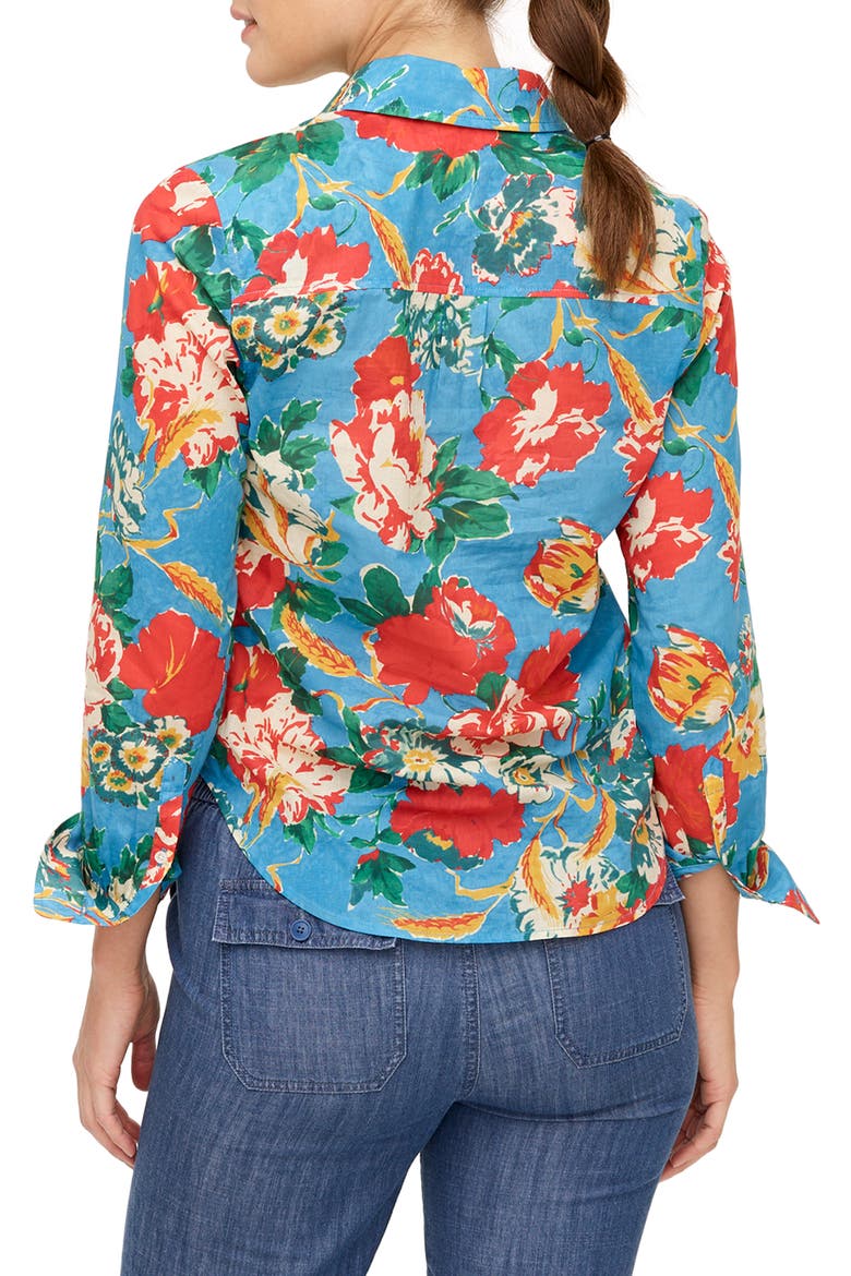 Classic Ratti® Bahama Floral Print Popover Shirt, Alternate, color, TEAL MULTI