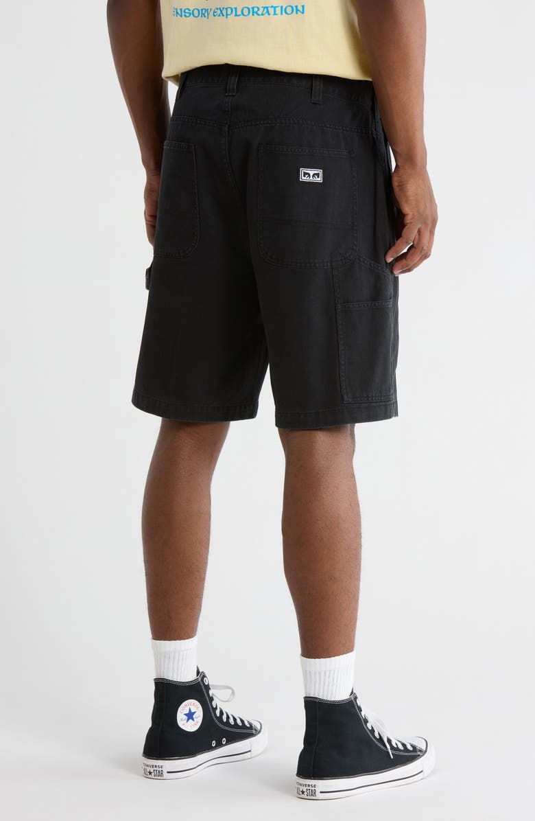Obey Big Timer Carpenter Shorts, Alternate, color, Black Faded Wash