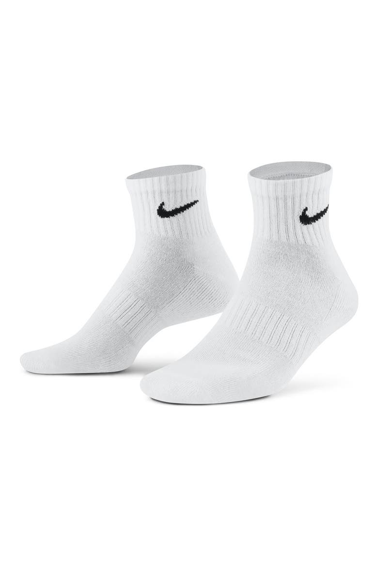 3-Pack Everyday Cushion Ankle Socks, Main, color, 100 WHITE/BLACK