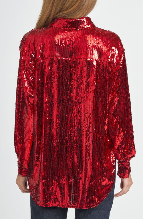 WAYF WAYF FIND YOUR LIGHT SEQUIN BUTTON-UP SHIRT 