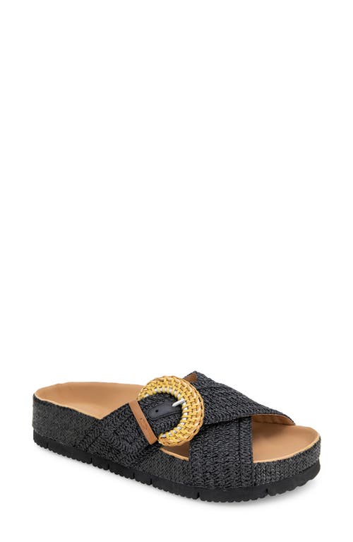 Shop Gentle Souls By Kenneth Cole Gentle Souls Louisa Buckle Sandal In Black Raffia