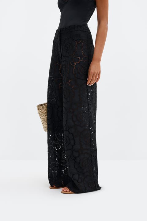 Stacey Wide-Leg Lace Pants