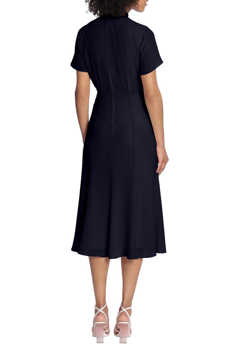Short Sleeve Fit & Flare Midi Dress, Alternate, color, NAVY BLAZER
