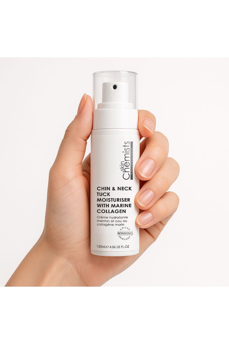 Chin & Neck Tuck Moisturizer with Marine Collagen 120ml for Loss of Firmness, Anti-Aging, Alternate, color, White