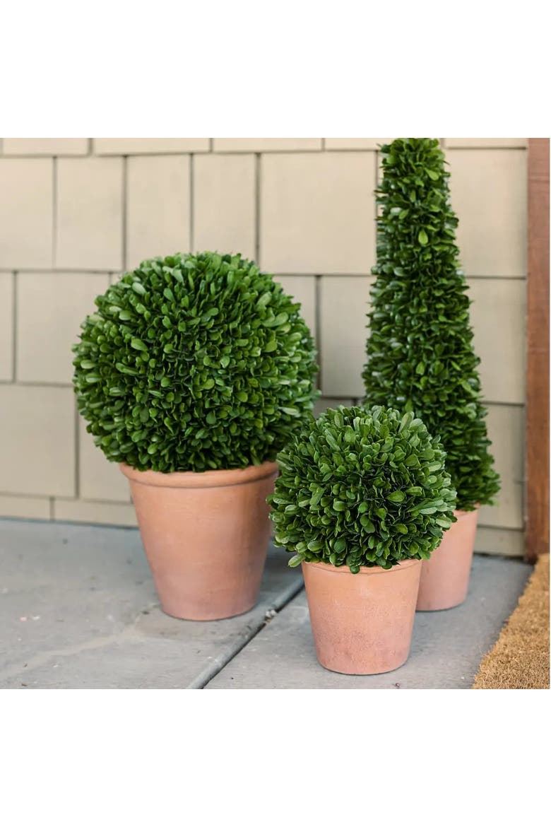 17" Artificial Boxwood Plant in Round Pot, Alternate, color, Green