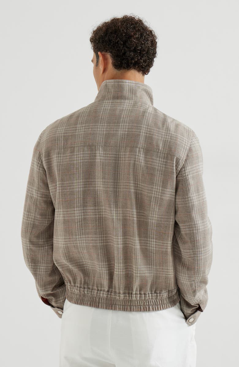 Brunello Cucinelli Tartan outerwear jacket, Alternate, color, Light Grey