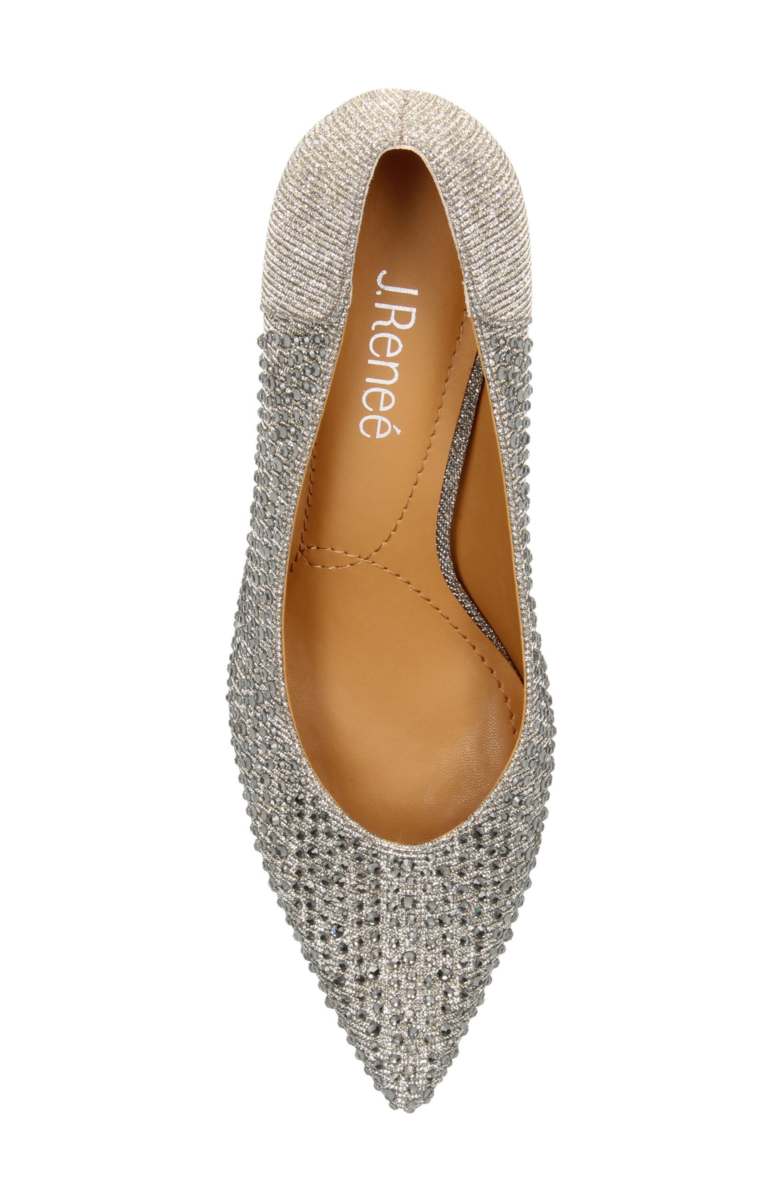 J. Reneé Rishna Crystal Embellished Pointed Toe Pump, Alternate, color, Pewter