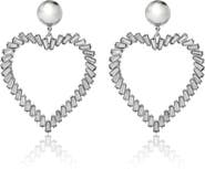 BCBG Generation BCBGeneration Silver-Tone Heart Hoop Earrings