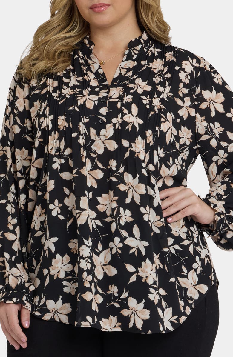 NYDJ Pleat Front Tunic Top, Main, color, Claudette