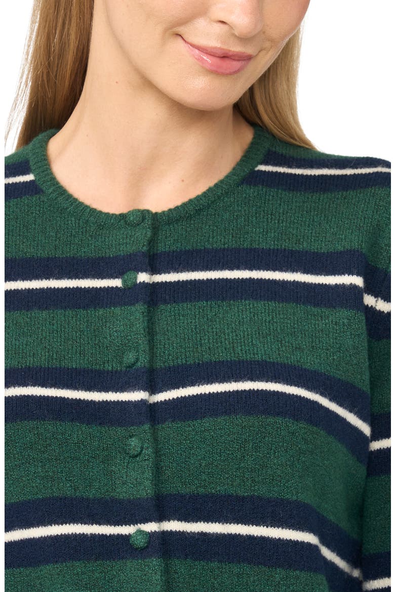 Striped Cardigan, Alternate, color, WINDSOR MOSS